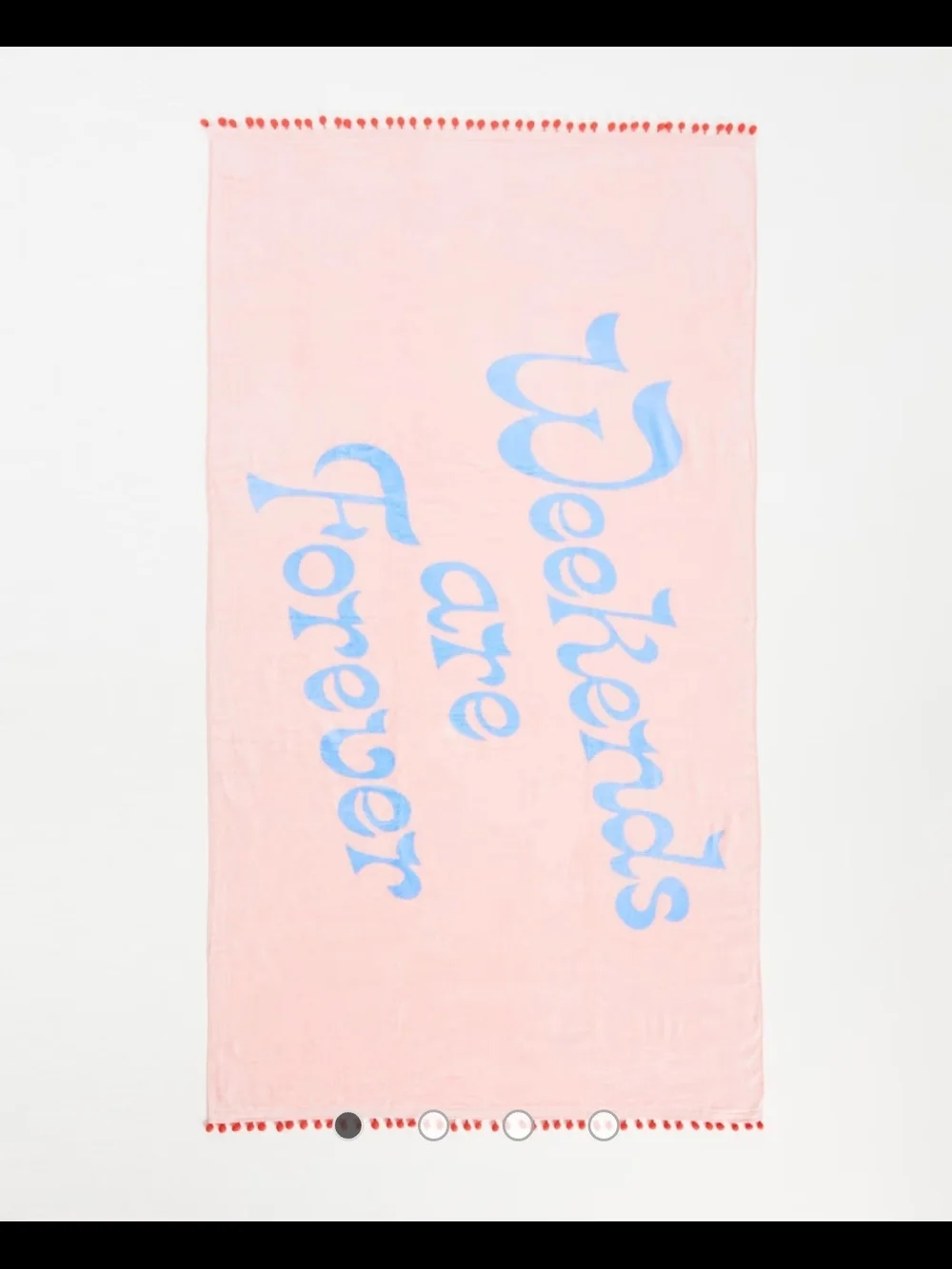 ban.do peach Beach Towel with blue script and red trim